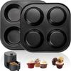 Air Fryer Muffin Pan,Non-Stick Small Oven Cupcake Baking Pan,Carbon Steel Round Muffin Tin Bakeware Cake Mould for Egg Muffin