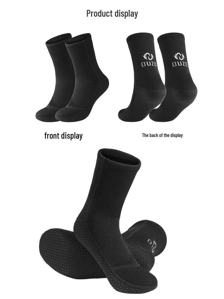 Men's 3MM Diving Socks - Warm, Non-Slip, Waterproof Snorkeling & Swimming Socks for Deep Diving and Beach Use