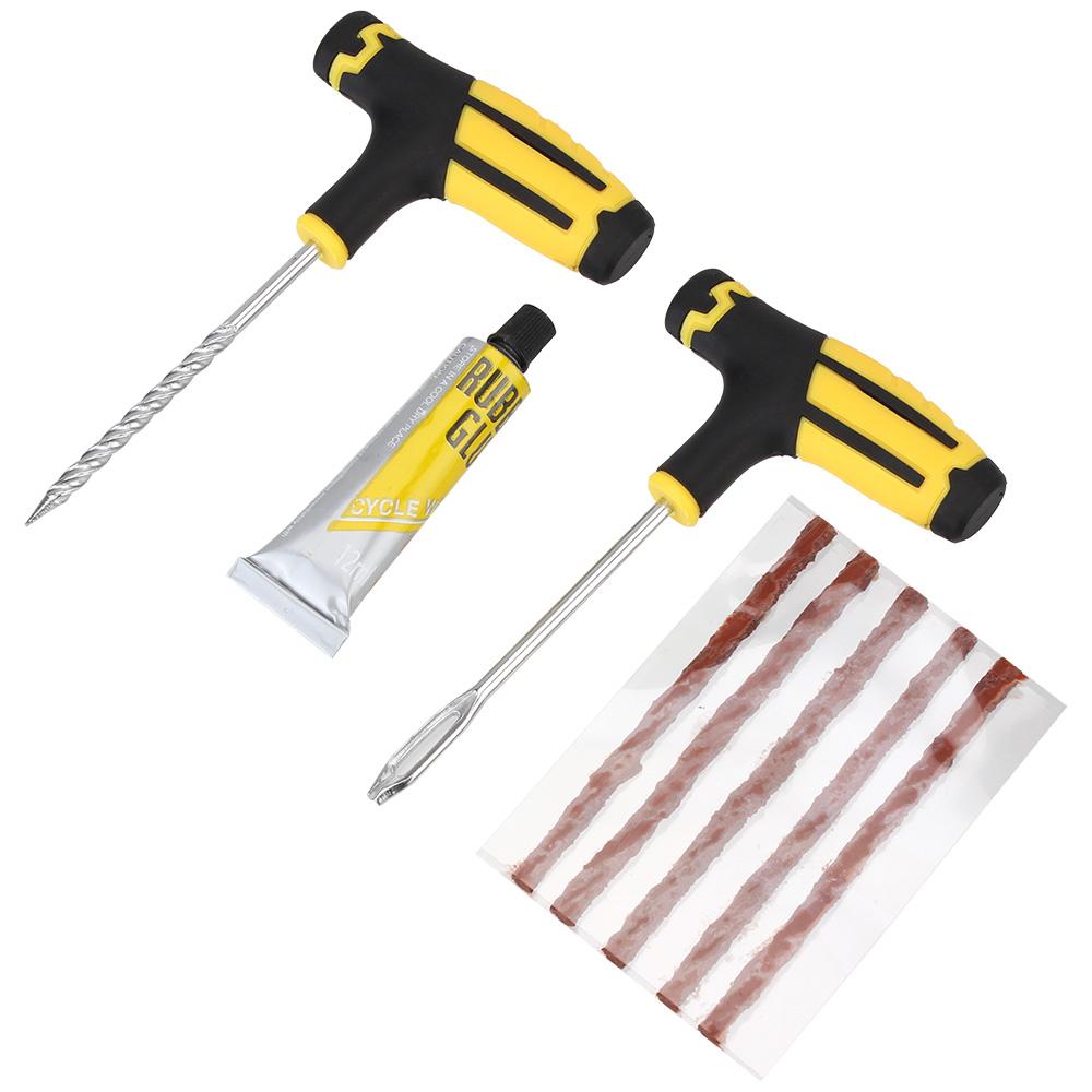 Car Tire Repair Kit Studding Tool Set Car Accessories Auto Bike Wheel Tubeless Vacuum Tire Cement Tool Puncture Plug