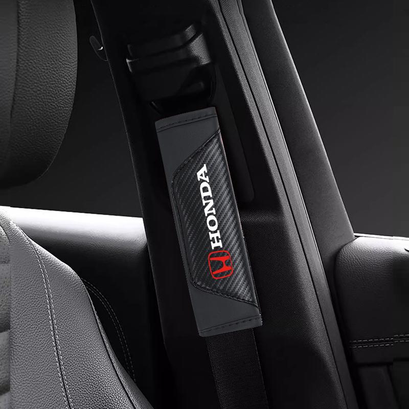 Car Safety Belt Cover Pads Auto Leather Shoulder Cushion Accessories For Honda civic accord fit jazz pilot CRV odyssey passport TO0