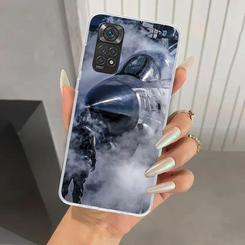 Military Aircraft Warship Fighter Phone Case for Xiaomi Redmi Note 15 14 14S 13 12S 12 Pro 11S 11 Plus 11T 11E 10S Soft Funda Pr