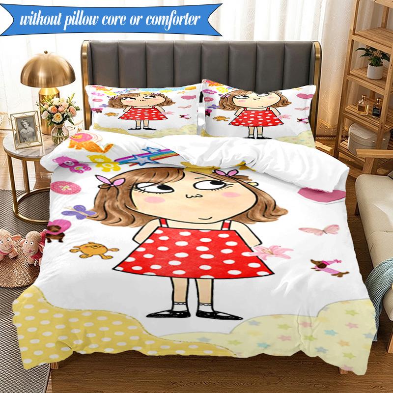 3-teiliges Char-lie und Lola Abenteuer Bettwäsche-Set, Enthält 1 Bettbezug und 2 Kissenbezüge. Perfekt für Schlafzimmer, Wohnheim, Weihnachtsgeschenk für Fans