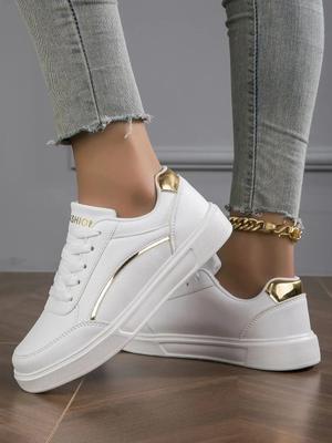Mode Damen Casual Sneaker Leder Plateau Sneaker für Damen Klassiker Komfort Skateboard Schuhe Rutschfest