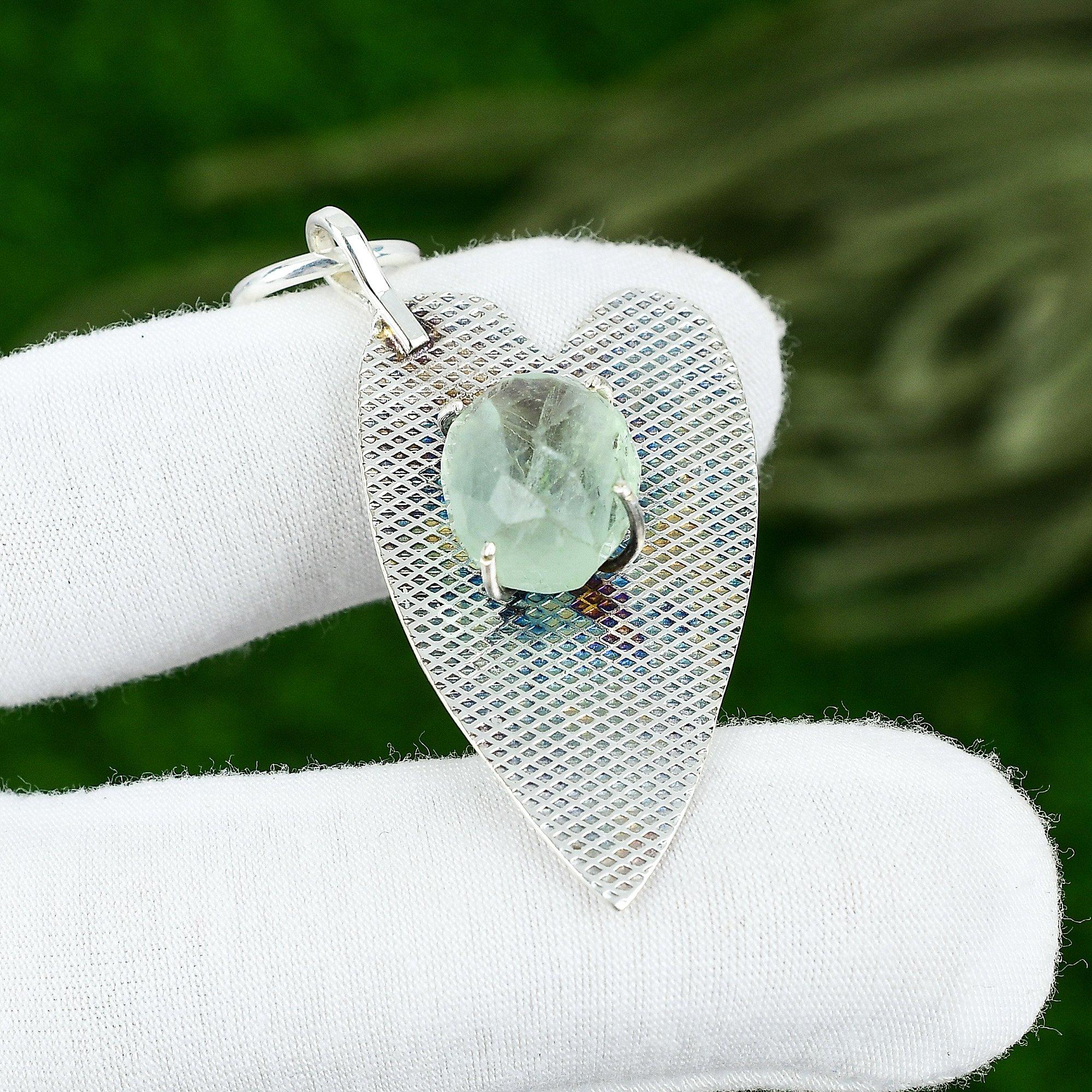 

Sisters Day Deal Natural Aquamarine Rough 925 Sterling Silver Bezel Boho Pendant