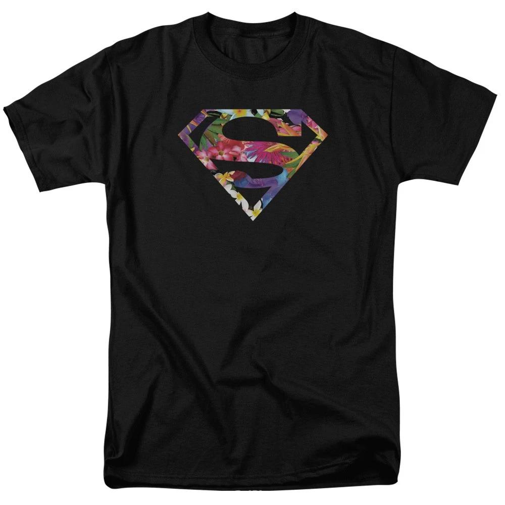 DC Comics - Superman - Hawaiian Shield - Adult Unisex T-Shirt - Black XS