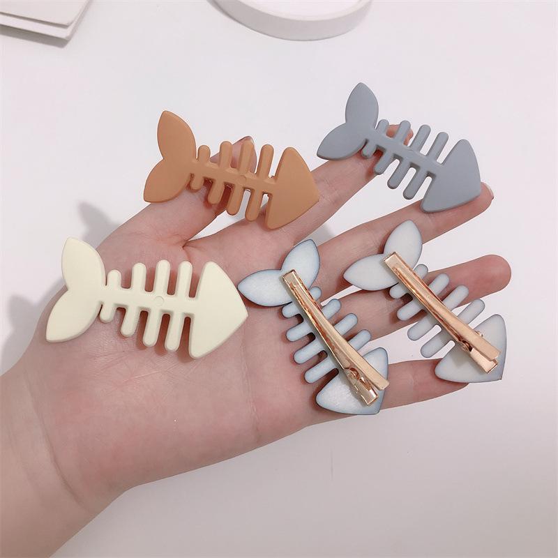 Korean Simple New Fishbone Hairpin Cute Side Bangs Hairpin Candy Color Headwear Girls Kids Women Hair Accessories