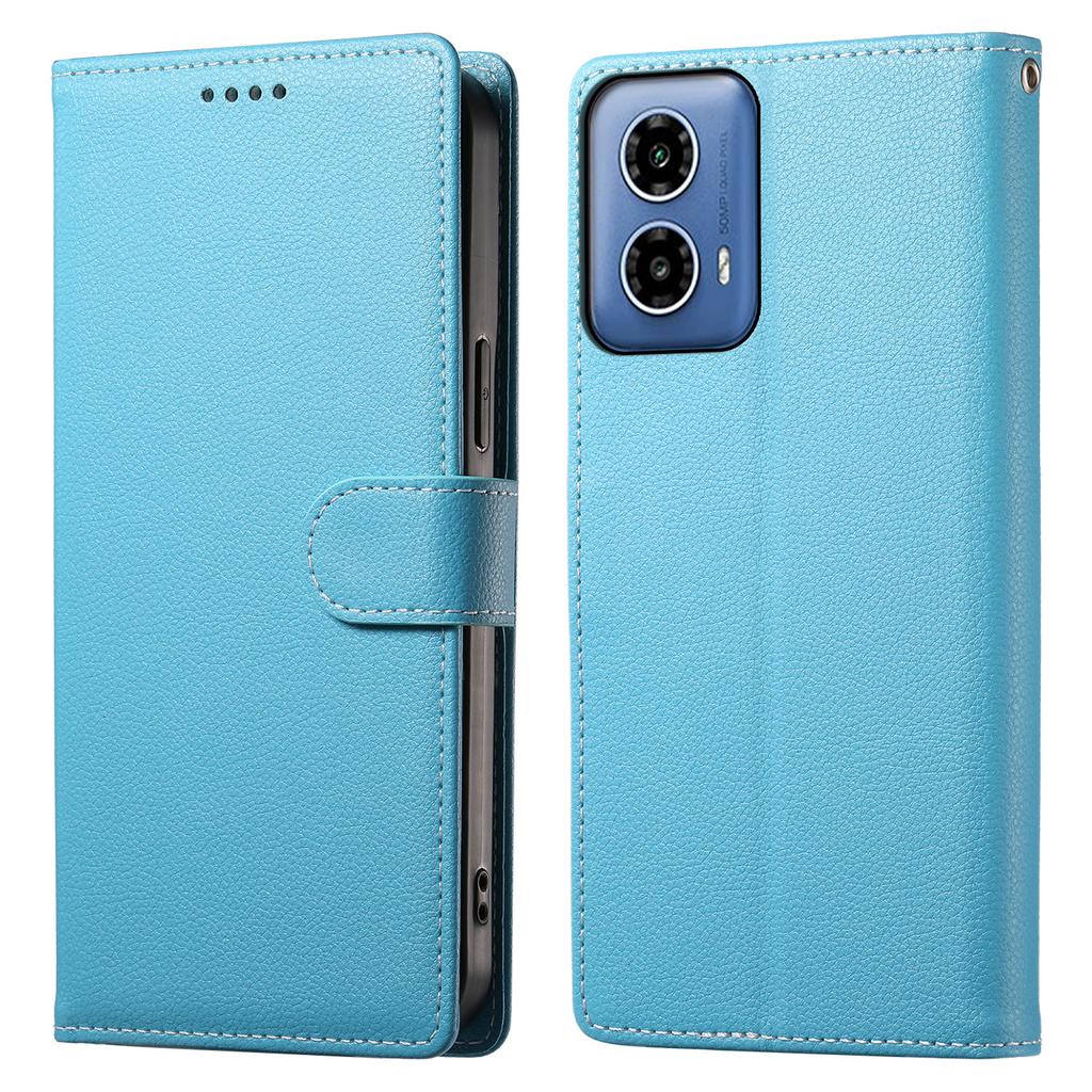 DF-012 For Motorola Moto G45 5G/G34 5G Case Litchi Texture Leather Magnetic Clasp Wallet Stand Phone Cover