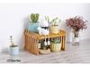 Mini Bamboo Desktop Flower Stand for Office or Window Sill - Wooden Potted Plant and Storage Rack.