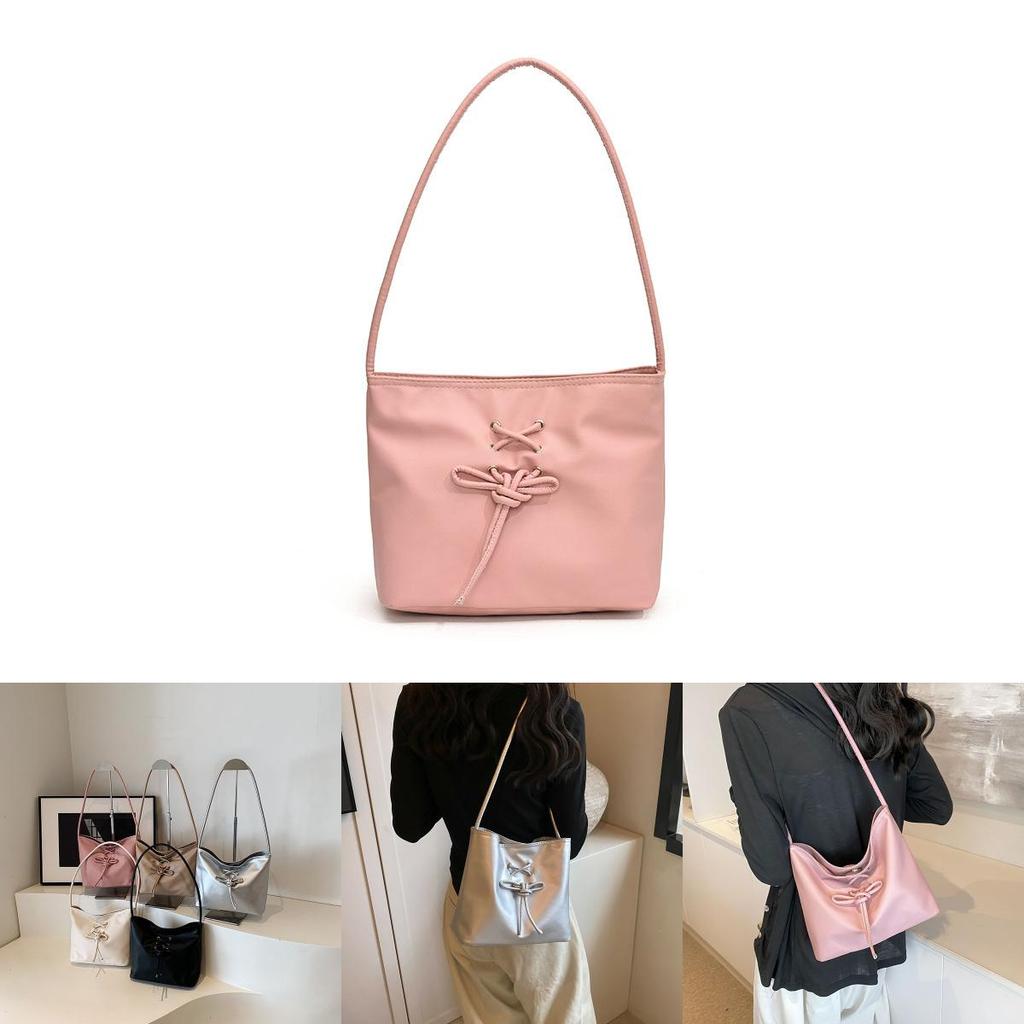 Stylish Modern Handbag For Women 2024 Summer New Solid Color Bow Design