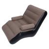 Inflatable Sofa Ergonomic S Shaped Portable Soft Flocking   Blow Up Couch for Home Travel  