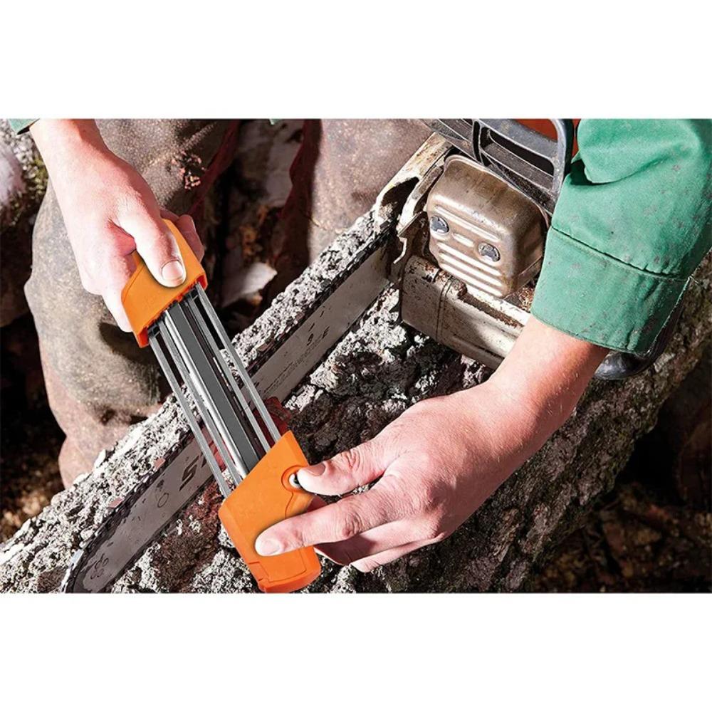 2 IN 1 Easy Chainsaw File Chain Sharpener Whetstone Kits 4mm / 4.8mm Saw Teeth Set Fast Sharpening For Stihl dropship wholesale
