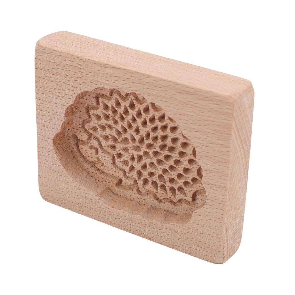 Carved Wooden Gingerbread Cookie Mold Biscuit Chocolate Press Mold 3D Baking Hedgehog Stamp Mould