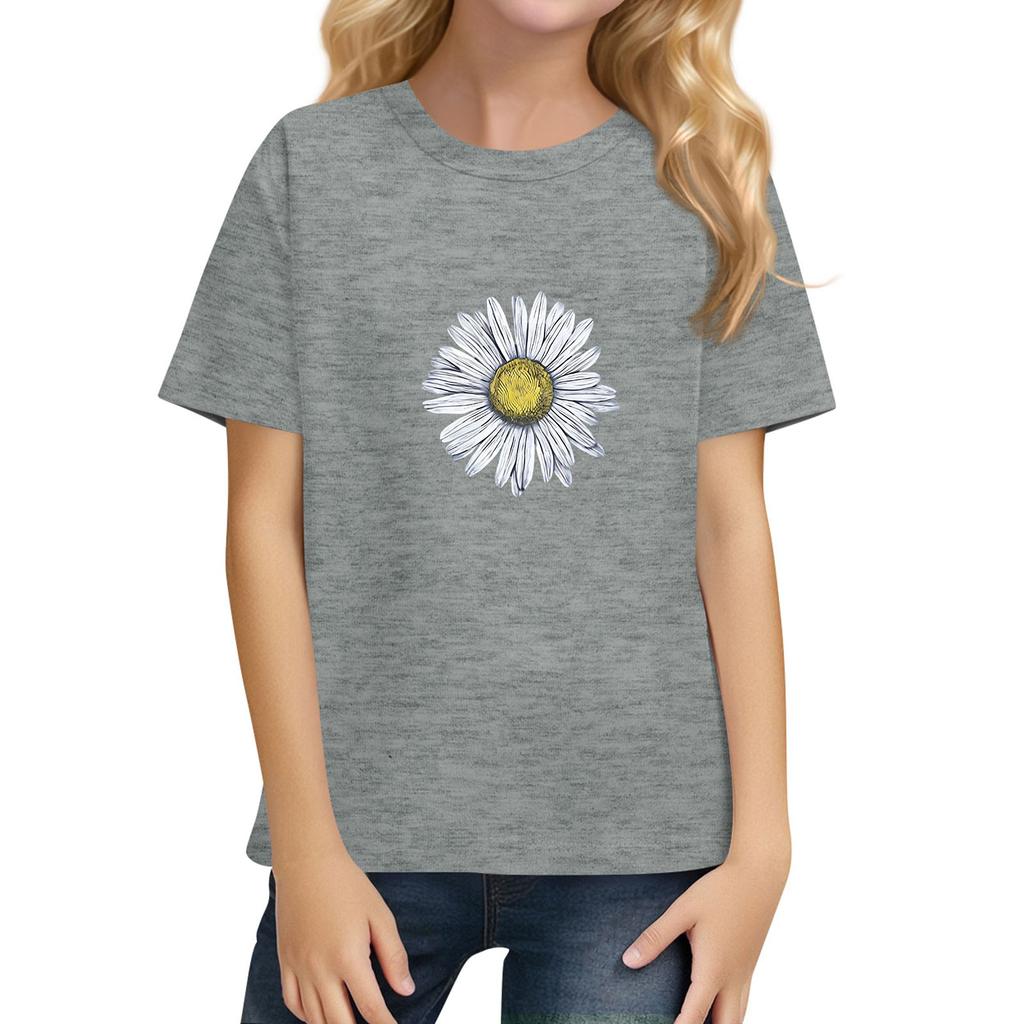 Children's Daily Casual Short-sleeved Color Tops T-shirt