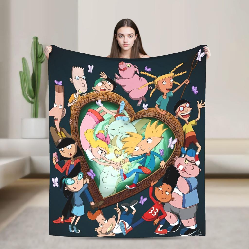 Manta do Hey Arnold Qualidade Macia Manta de Desenho Animado Inverno Crianças Adulto Sofá Cadeira Sofá Cama Colcha Gráfica