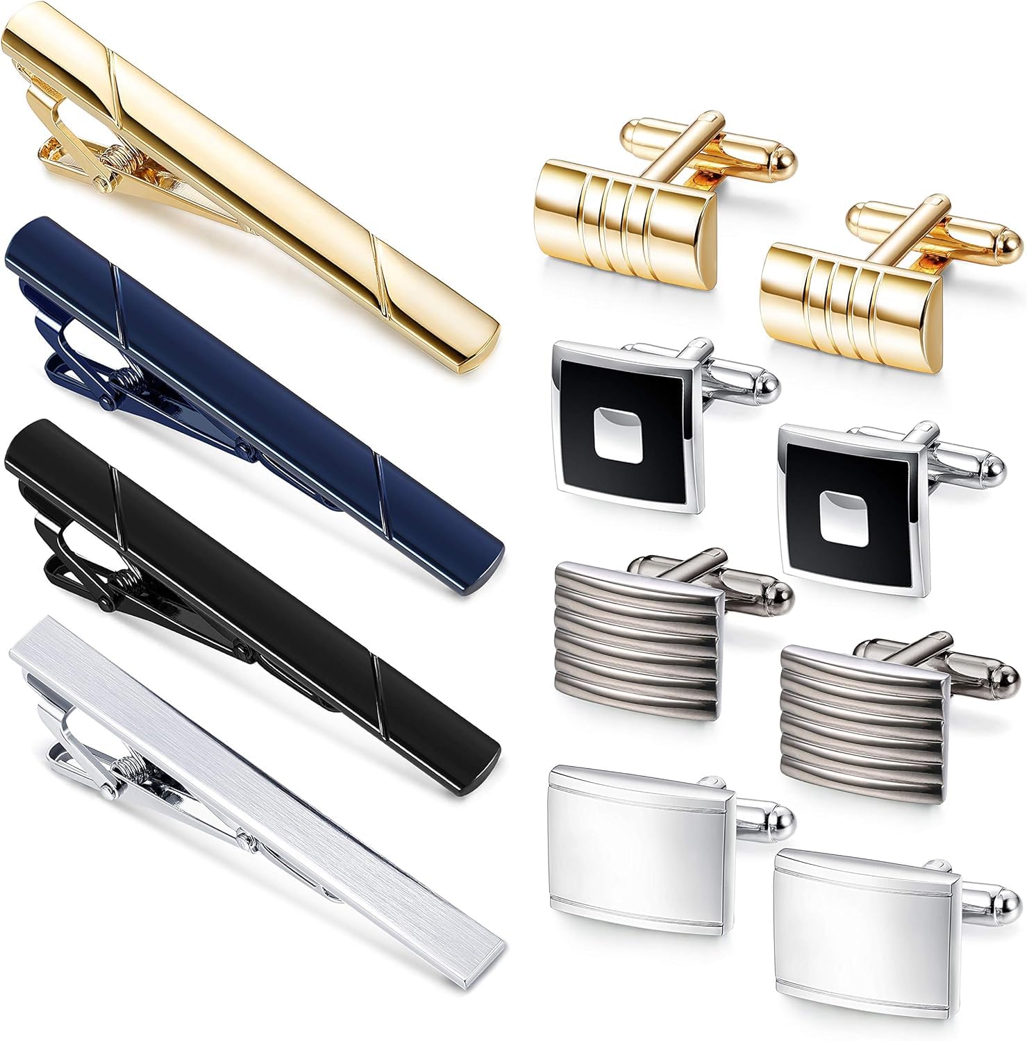 

Набор запонок ORAZIO с булавками для галстука, модные запонки, булавка для галстука, простой деловой костюм, подарок на день свадьбы, подарочная коробка для мужчин, для отца, в комплекте.... (4 пары)