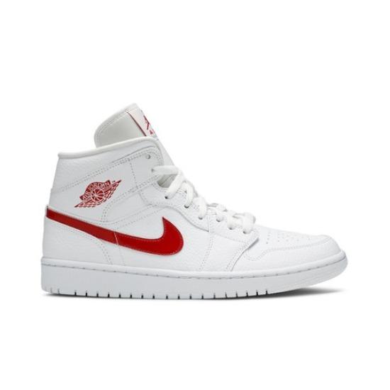 Air Jordan Wmns Air Jordan 1 Mid White University Red BQ6472-106
