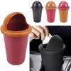 Universal Portable Car Trash Can Cute Mini Automotive Leakproof Vehicle Trash Bin With Swing Lid For Car Office Desktop F4T7