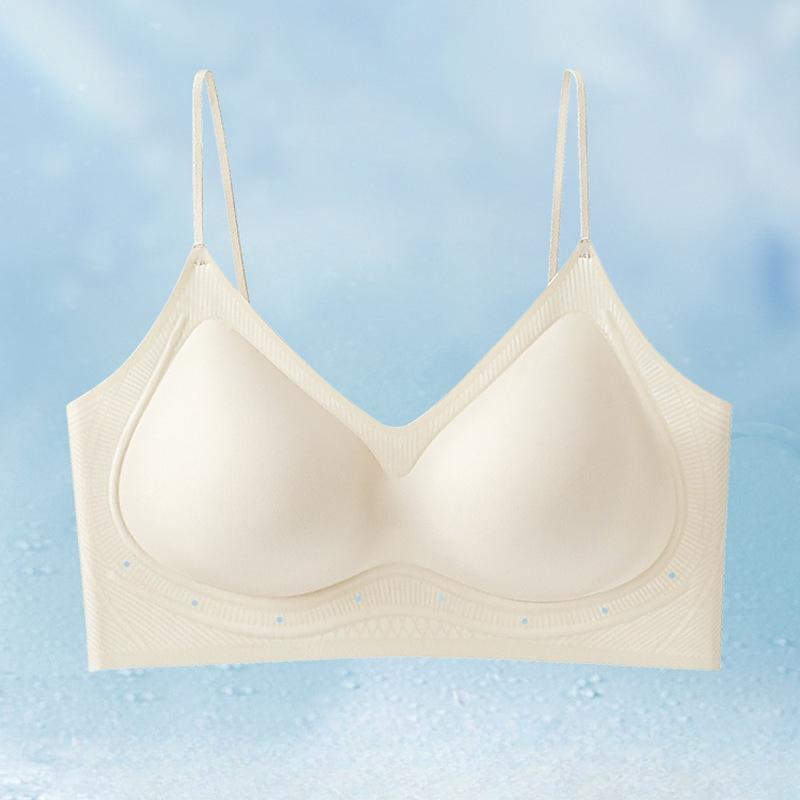 Women's Summer Thin New Style No Trace of Thin Shoulder Belt Beauty Back Small Chest Gathered Underwear