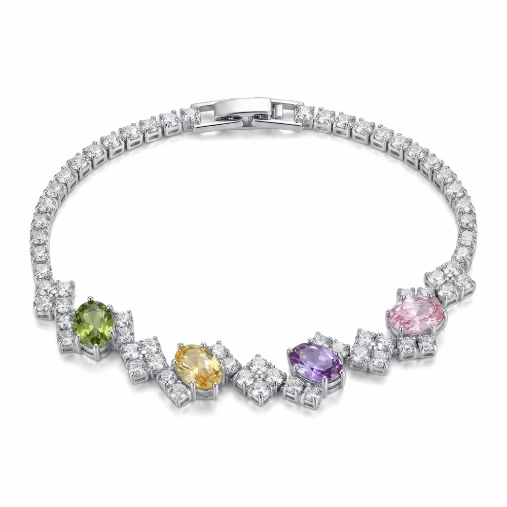 

Wristband Zircon Bracelet Colorful Friendship Bracelet Fashion Women Crystal Hand Bracelet Lovers серебряный