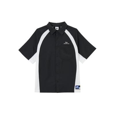 Dri-Fit Sb Moda Klasik Rahat Çok Yönlü Kısa Kollu Gömlek Erkek gömlekleri Siyah Beyaz HJ2959010