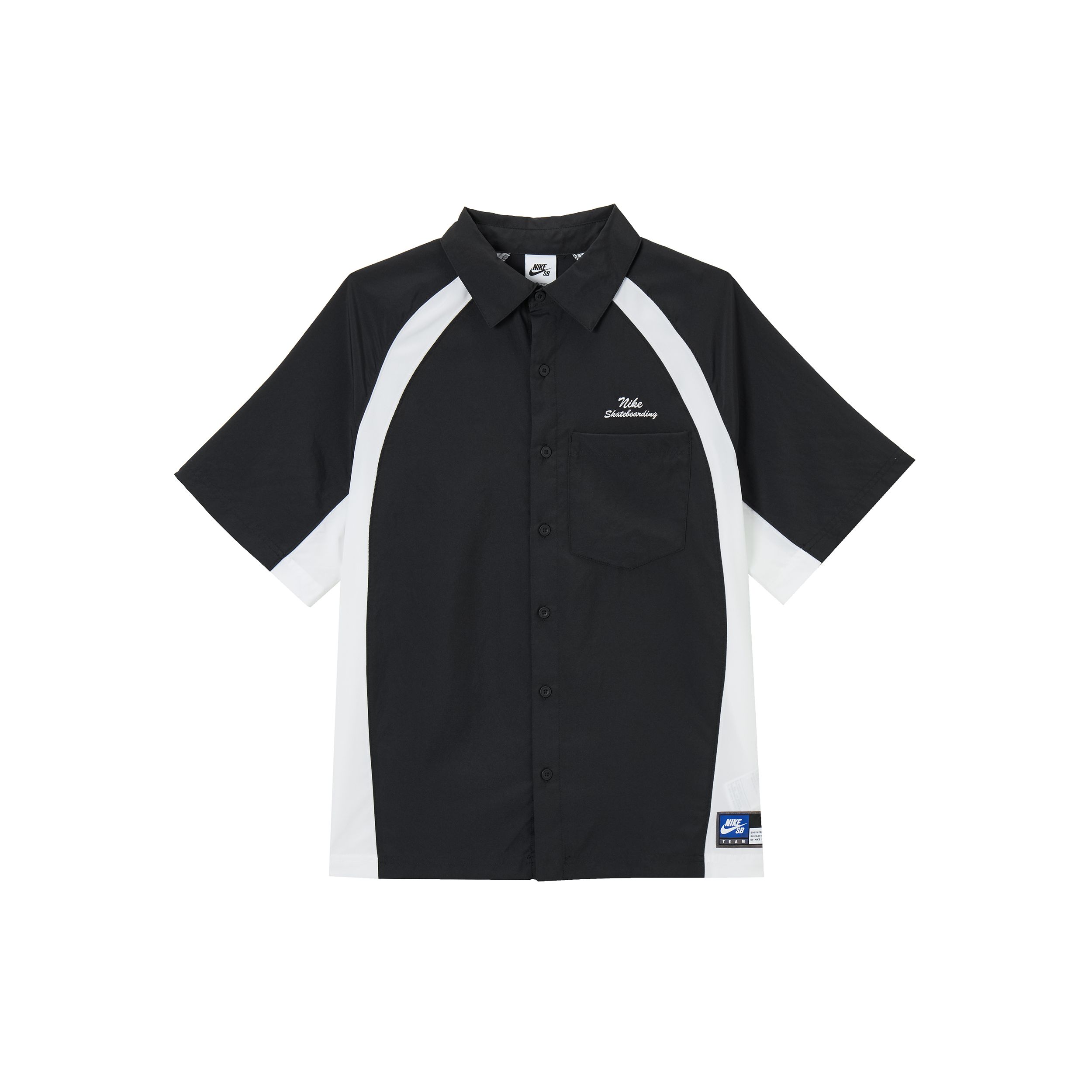 Nike Dri-Fit Sb Fashion Klassisch Bequem Vielseitig Kurzarmhemd Herrenhemden Schwarz Weiß HJ2959010 L