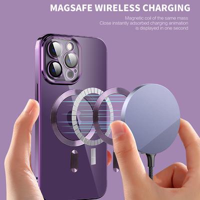 Phone Case For iPhone 14 Pro Max Compatible with MagSafe CD Texture TPU+PC Phone Cover