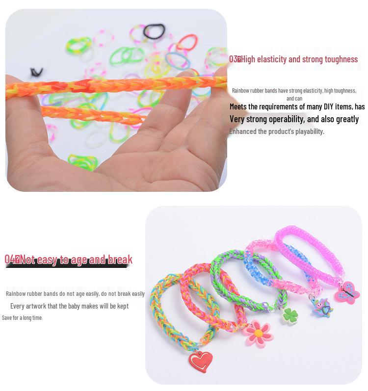 Rainbow Rubber Band Weaving Kit - DIY Educational Toy for Kids