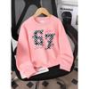 European Sizes  Kids' Casual Sweatshirt Printed Round Neck Pullover, Kids' Round Neck Sweatshirt with Fashion "67" Theme Feature Print for Kids