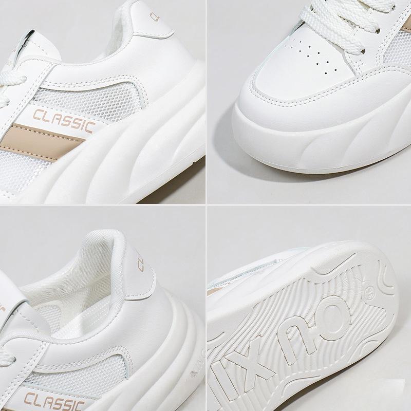 Low-Top Breathable White Shoes for Women Autumn New Big Head Bread Shoes Platform Casual Shoes