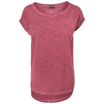 Urban Classics Damen T-Shirt mit Sprühfarbe und gesäumtem Saum