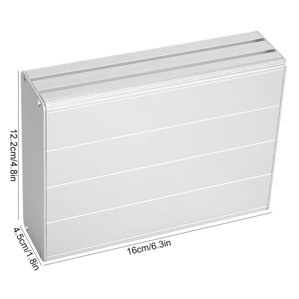 Durable 45x122x160mm Aluminum Box Aluminum Alloy Cooling Design Aluminum Project Box Silver Electrical Box Shell Case