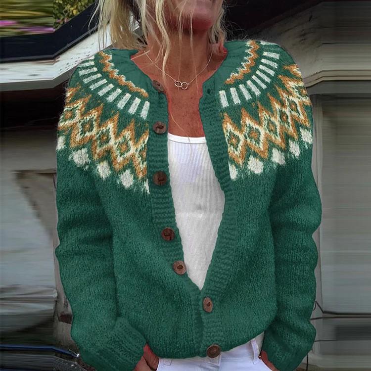 Damen Strickjacke Colorblock Locker Modisch Gestrickter Pullover Luxuriös Entspannte Passform Schlankmachendes und Vielseitiges Oberteil