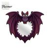 Halloween Wall Mirror Wooden Decorative Mirror, Pumpkin Ghost Bat Witch Cartoon Wood Decor Decor, Fun for Entryway Party, Festive Home Ornament Rustic