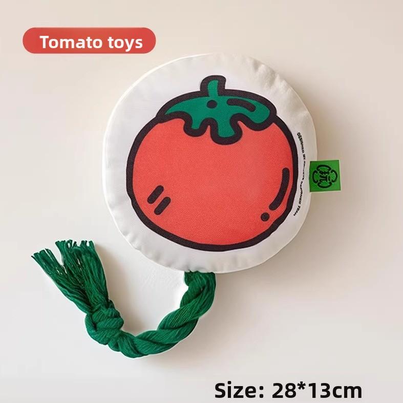 Dog Toy Breakfast Bread Series Self Entertaining Sound ing Nor Paper Toy  Toy Dental Chew Interactive Pet Supplies томатный