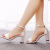 Plus Size Shoes for Women Summer Fashion Women Round Toe High Heel Platform Buckle Strap Party Evening Wedding Sandals 35-43