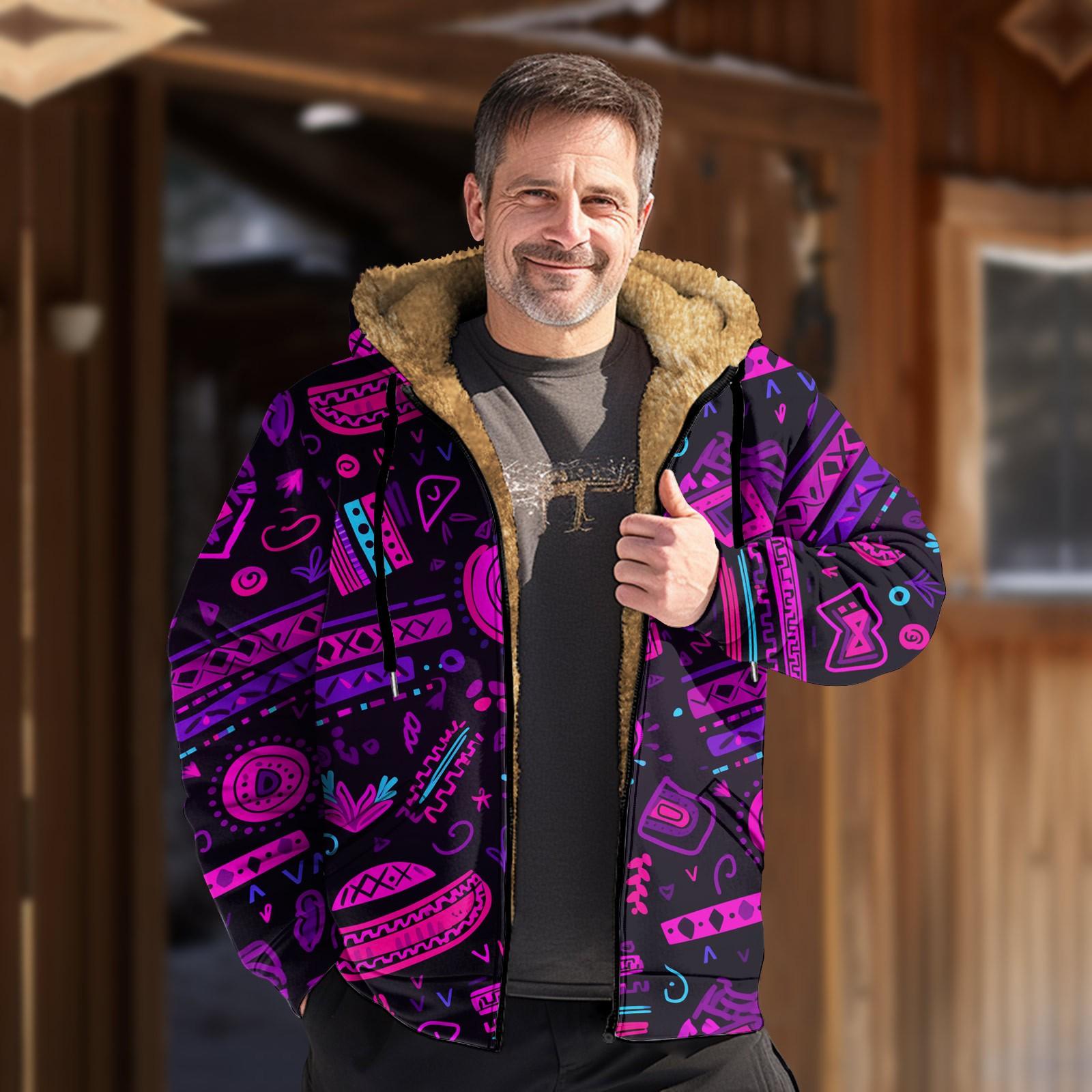 

Мужская куртка с принтом, мужская весенне-осенняя повседневная трендовая куртка на молнии с капюшоном L фиолетовый