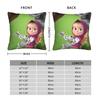 Cute Cartoon M-Masha And Bear Pillowcase Printing Polyester Cushion Cover Decor Throw Pillow Case Cover Home Square 40*40Cm