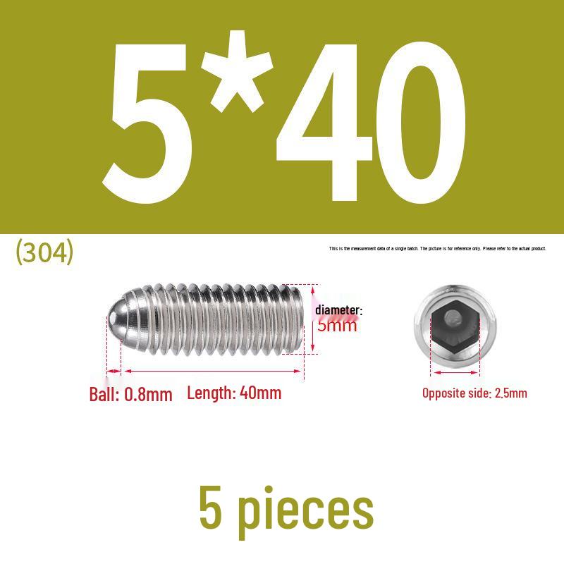 Stainless Steel Ball Plunger Set: M2.5-M16 Ball Screw Positioning Spring Plunger