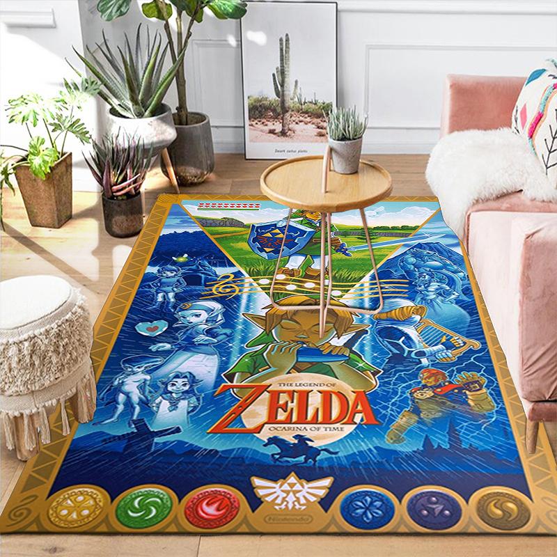 1Pc Legend Zelda Adventure Rug, Office Carpet Indoor Outdoor Doormat, Non-Slip, Comfortable, Living, Christmas Halloween, Xmas Gift L1140