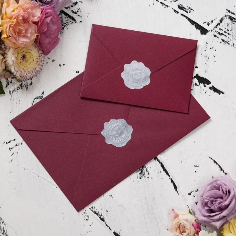 125pcs Embossed Seal Stickers Gold Silver Heart Envelope Self-Adhesive Stickers for Wedding Invitation Gift Packaging Bag Box