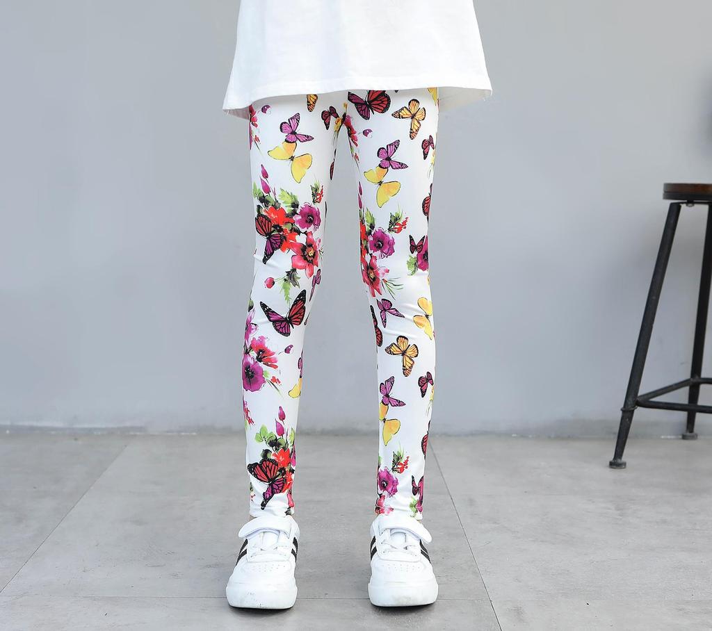 Kids' Spring/Summer Printed Milk Silk Stretch Base Layer Pants