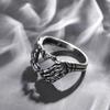 Vintage Fashion Punk Heart Ring Silver Men and Women Handmade Heart Punk Hip Hop Jewelry Size 6-13