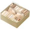 Polyester Underwear Storage Organizer Foldable with 7 Compartments for Bras Socks Panties 33x33x12cm Ventilated