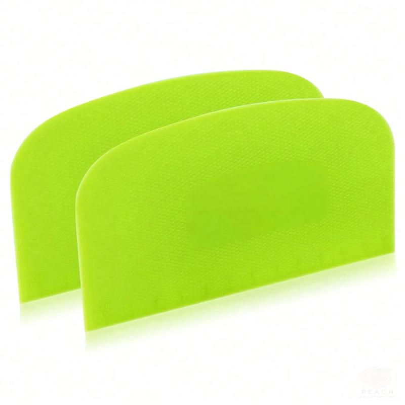 2pcs Dough Scraper Bowl Food-safe Plastic Dough Cutter Flexible Bench Multipurpose Food Scrappers for Bread Dough