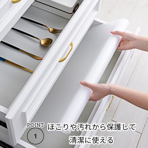 Salade Mama Cupboard Protector Sheet, Semi-Transparent EVA, Non-Slip, Washable, Free Cut, 45cm x 300cm