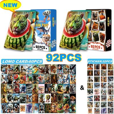 NEW 92pcs Italian Brainrot Lomo Cards Tungtung Sahur Brainrot Game Card Kids Party Cosplay Classic Toys New Collect Pos Gift