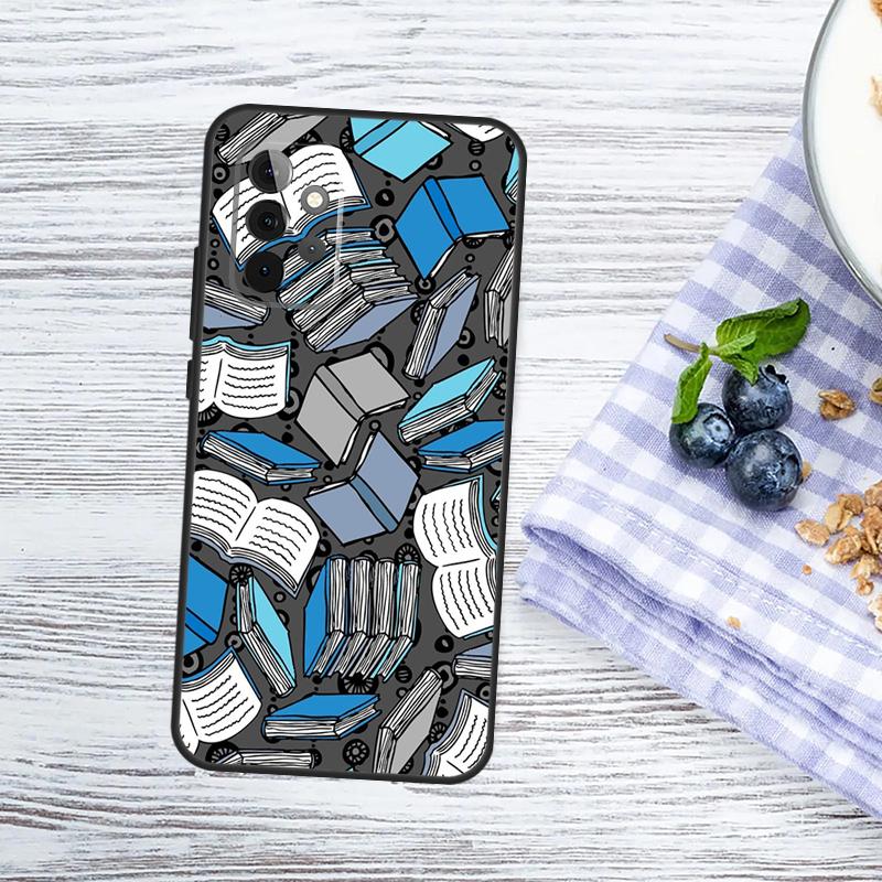 Read Books ilustrační Obal pro Samsung Galaxy A15 A25 A35 A55 A53 A33 A13 A52 A32 A12 A51 A71 A14 A34 A54 Pouzdro