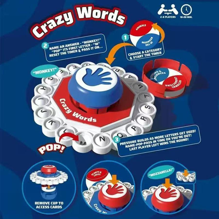1Set-Crazy High-Quality Words High-Quality English High-Quality Board High-Quality Game High-Quality Fast High-Quality Paced High-Quality Family