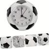 1pc Soccer-Themed Alarm Clock with Vibrant Soccer Ball Design - Sporty White ABS Plastic, Battery-Powered, Alarm & Music Ringtones