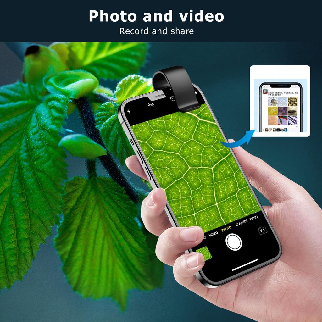 200X Phone   ket Microscope Clip Design Phone Microscope with LED Light CPL for Jadestone Metal